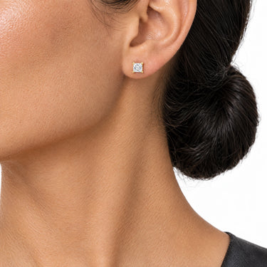 Celine Princess Cut Solitaire Stud Earrings