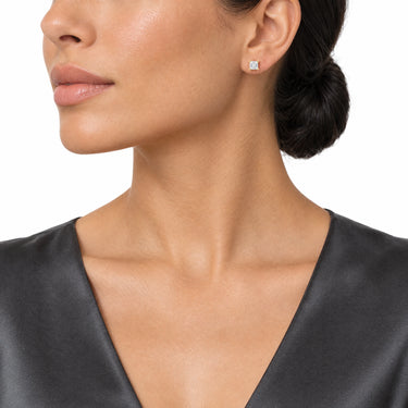 Celine Princess Cut Solitaire Stud Earrings