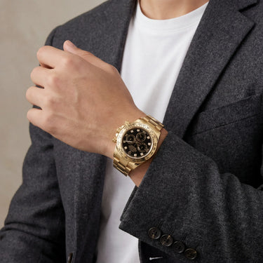 Chronograph Oyster Bracelet Watch With Tachymeter Bezel And Diamond Hour Markers