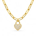 Clara Paperclip Heart Lock Necklace