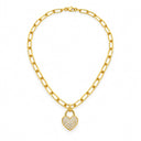 Clara Paperclip Heart Lock Necklace