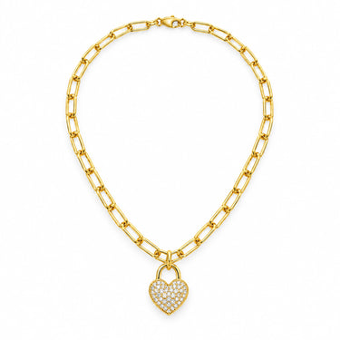 Clara Paperclip Heart Lock Necklace