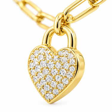 Clara Paperclip Heart Lock Necklace
