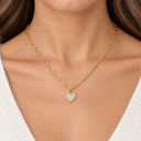 Clara Paperclip Heart Lock Necklace