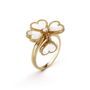 18K Sweet Alhambra Effeuillage Pearls Ring