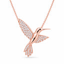 Colibri Pave Hummingbird Pendant Necklace - Rose Gold