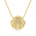 Coralie Pave Scallop Shell Pendant Necklace