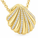 Coralie Pave Scallop Shell Pendant Necklace
