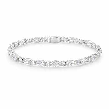Daria Marquise Station Tennis Bracelet - White Gold