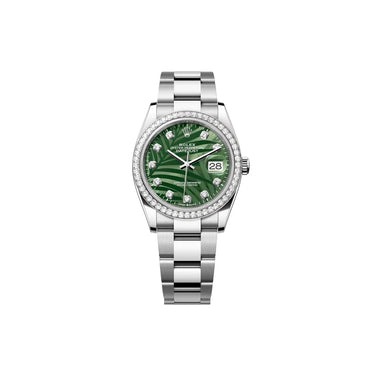 Datejust Olive Green Palm-Motif Dial Women’s Timepiece