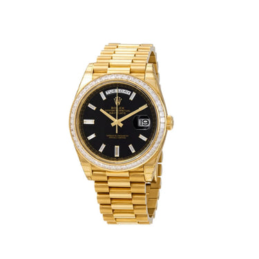 Day-Date Automatic Watch With Baguette Diamond Markers