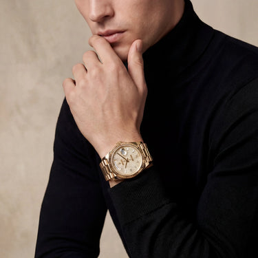 Day-Date Automatic Watch With Diamond-Paved Dial Design