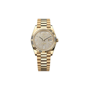 Day-Date Automatic Watch With Diamond-Paved Dial Design