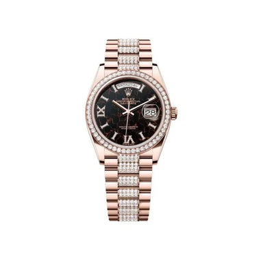 Day-Date Automatic Watch With Stone Dial And Diamond Numerals