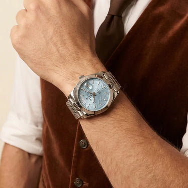 Day-Date Automatic Watch With Textured Motif Dial
