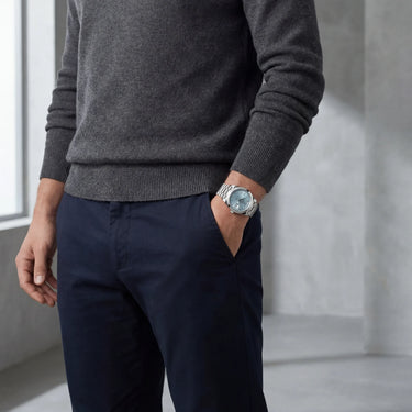 Day-Date Automatic Watch With Textured Motif Dial