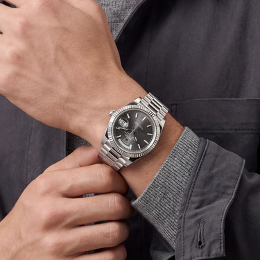 Day-Date Bezel Men’s Watch With Slate Dial