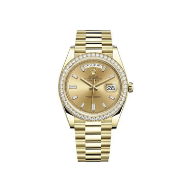 Day-date Champagne Dial Diamond Bezel Men's Watch
