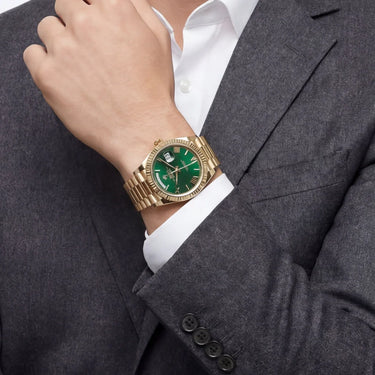 Day-date Green Roman Dial Men's Watch