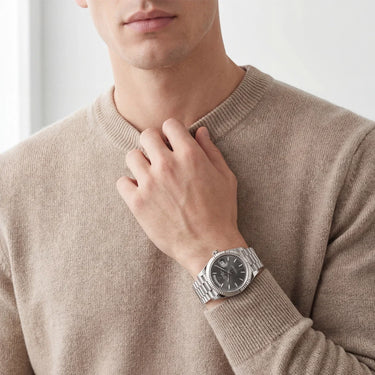 Day-Date Platinum Watch Slate Dial Fluted Bezel