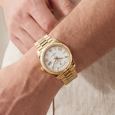 Day-date White Dial Men's President Watch