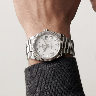 Day-Date White Dial Men's Watch