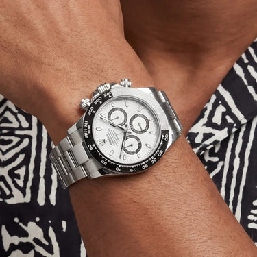 Daytona Ceramic Bezel White Panda Dial Mens Watch