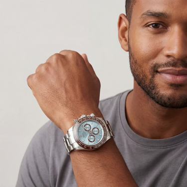 Daytona Ice Blue Dial Platinum Chronograph Men’s Watch