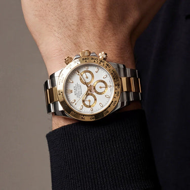 Daytona White Dial Two Tone Mens Watch