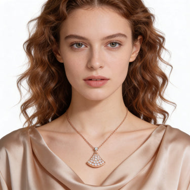 Divas' Dream Fan Pendant Necklace