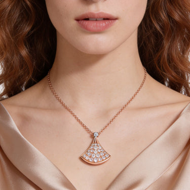 Divas' Dream Fan Pendant Necklace