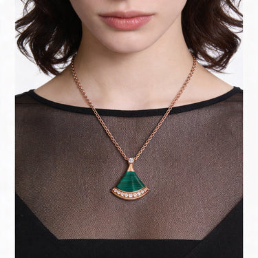 Divas' Dream Green Arc Pendant Necklace