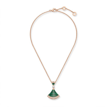 Divas' Dream Green Tiered Fan Necklace