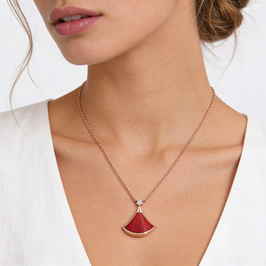 Divas' Dream Red Arc Pendant Necklace