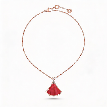 Divas' Dream Red Arc Pendant Necklace