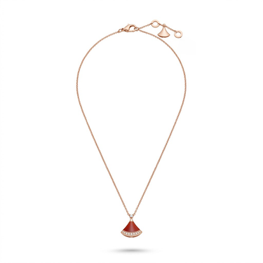 Divas' Dream Red Fan Drop Necklace