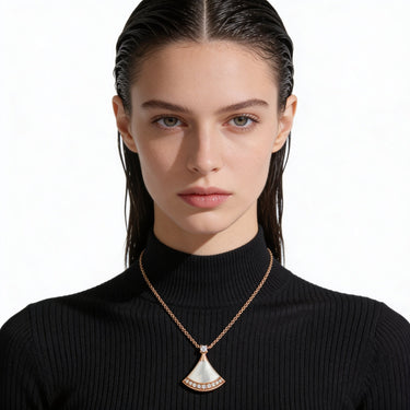 Divas' Dream White Fan Drop Necklace