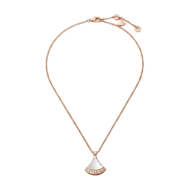 Divas' Dream White Fan Drop Necklace
