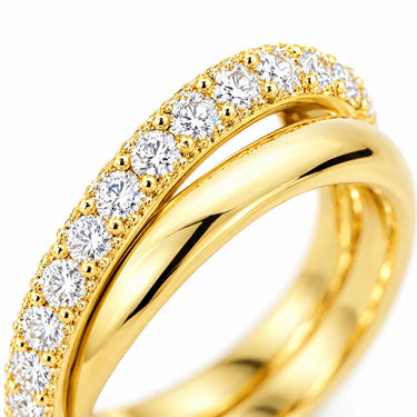 Duet Interlocking Double Band Ring