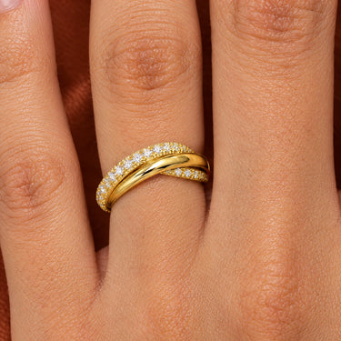 Duet Interlocking Double Band Ring