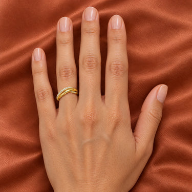 Duet Interlocking Double Band Ring