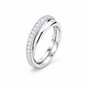 Duet Interlocking Double Band Ring - White Gold