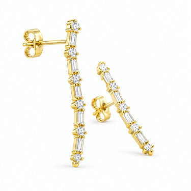 Elara Baguette Ear Climber Earrings