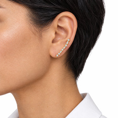 Elara Baguette Ear Climber Earrings