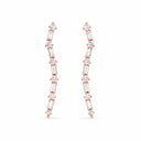 Elara Baguette Ear Climber Earrings - Rose Gold