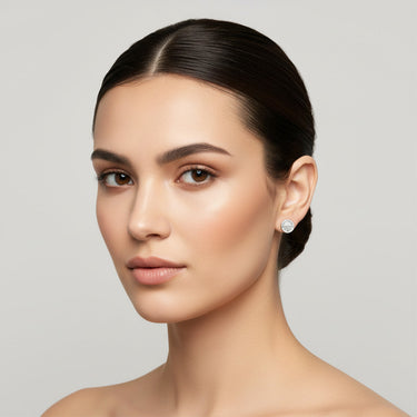 Engraved Circle Stud Earrings