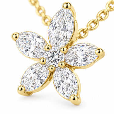 Fiora Marquise Flower Pendant Necklace