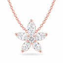Fiora Marquise Flower Pendant Necklace - Rose Gold
