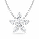 Fiora Marquise Flower Pendant Necklace - White Gold