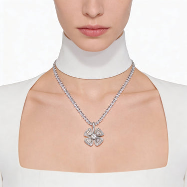 Fiorever Clover Bloom Pendant Necklace